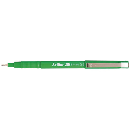 Artline 200 Fineliner Pen 0.4mm Box 12 Green_925001004_120004