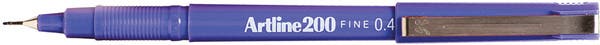 Artline 200 Fineliner Pen 0.4mm Box 12 Purple 925001009 120006