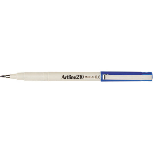 Artline 210 Fineliner Pen 0.6mm Box 12 Blue_925003002_121003