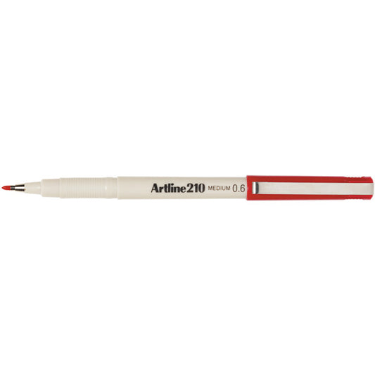 Artline 210 Fineliner Pen 0.6mm Box 12 Red_925003003_121002