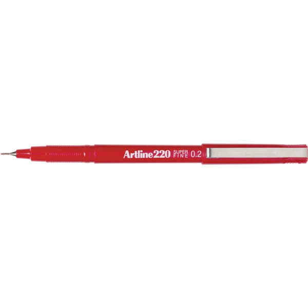 Artline 220 Fineliner Pen 0.2mm Box 12 Red 925004003 122002