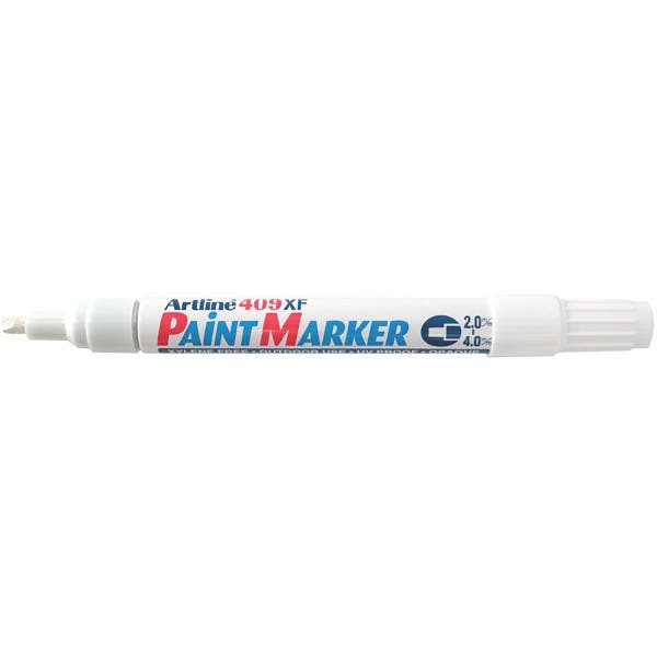 Artline 409XF Permanent Paint Marker Chisel Point 4.0mm White 1020840 140933