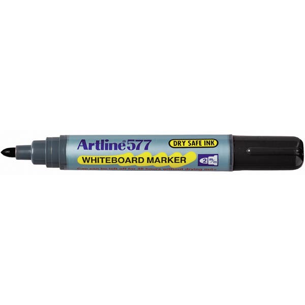 Artline 577 Whiteboard Marker Bullet Point 3mm Box 12 Black 925005001 157701