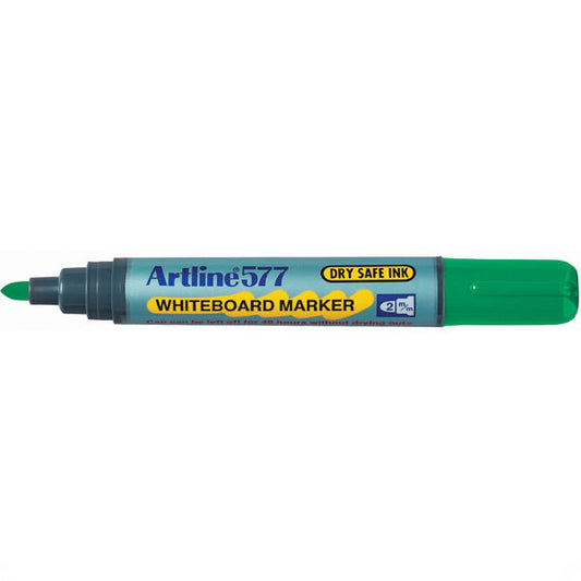 Artline 577 Whiteboard Marker Bullet Point 3mm Box 12 Green_925005004_157704
