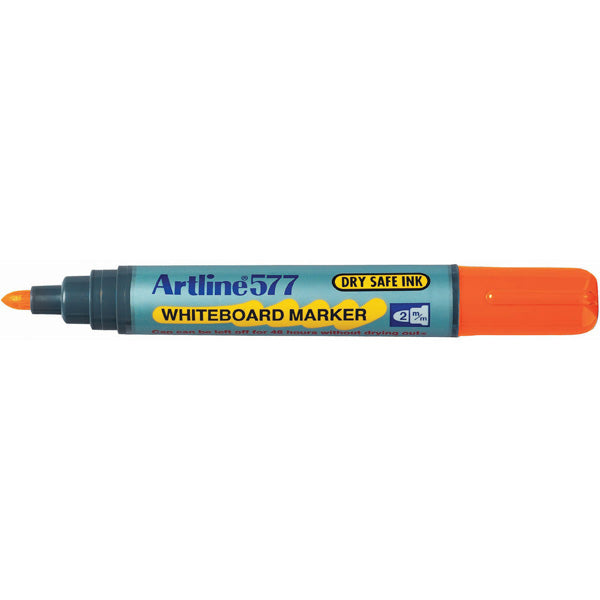 Artline 577 Whiteboard Marker Bullet Point 3mm Box 12 Orange_925005005_157705