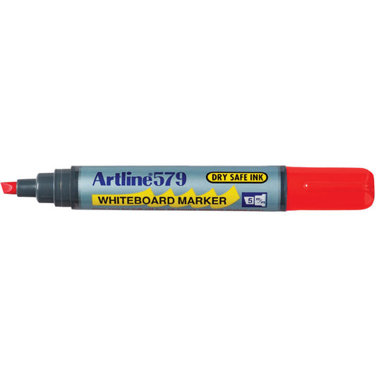 Artline 579 Whiteboard Marker Chisel Point 5mm Box 12 Red_925006003_157902