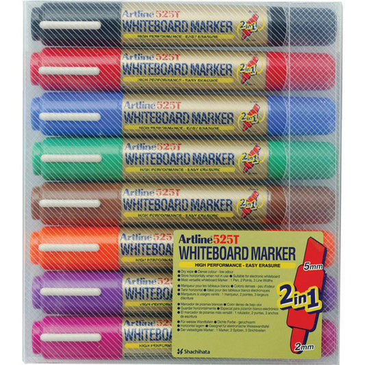 Artline 525T Whiteboard Marker Dual Point Assorted 8 Pack_925006200_151548