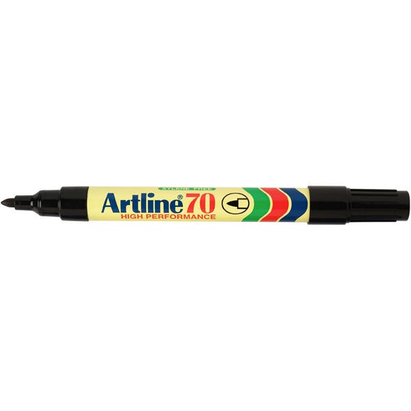 Artline 70 Permanent Marker Bullet Point 1.5mm Box 12 Black 925007001 107001