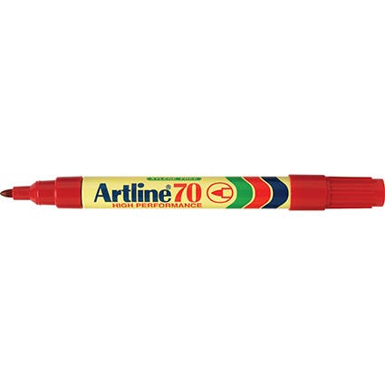 Artline 70 Permanent Marker Bullet Point 1.5mm Box 12 Red 925007003 107002