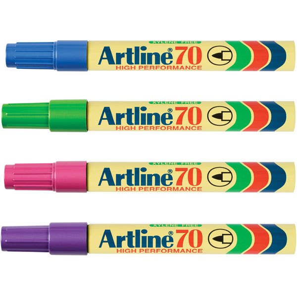 Artline 70 Permanent Marker Bullet Point 1.5mm Box 12 Asst Brights 9005792 107044