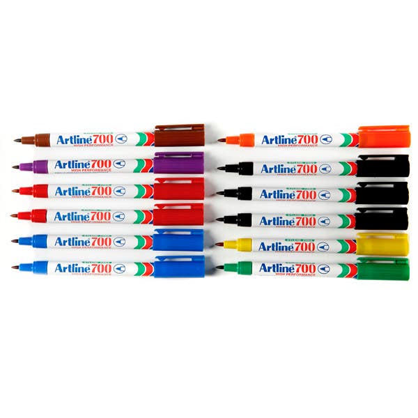 Artline 700 Permanent Marker Bullet Point 0.7mm Box 12 Assorted 925007200 170041