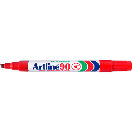 Artline 90 Permanent Marker Chisel Point Box 12 Red_925008003_109002
