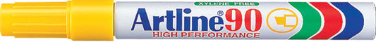 Artline 90 Permanent Marker Chisel Point Box 12 Yellow_925008006_109007