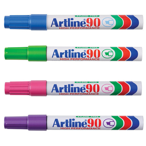Artline 90 Permanent Marker Chisel Point Box 12 Asst Brights_9005794_109044