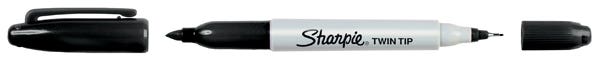 Sharpie Twin Marker Permanent Ultra Fine Pack 12 Black 925020201 SHA32001T