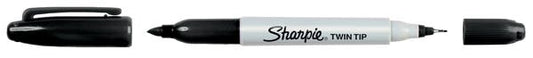 Sharpie Twin Marker Permanent Ultra Fine Pack 12 Black 925020201 SHA32001T