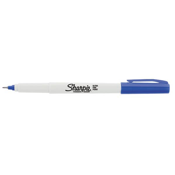Sharpie Marker Permanent Ultra Fine 0.3mm Pack 12 Blue 925020502 26942