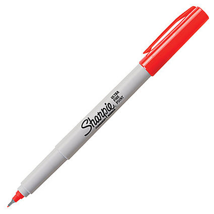 Sharpie Marker Permanent Ultra Fine 0.3mm Pack 12 Red_925020503_26943