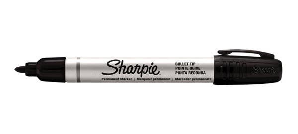 Sharpie Marker Permanent Metal Barrel Bullet Point Pack 12 Black 1017346 25020