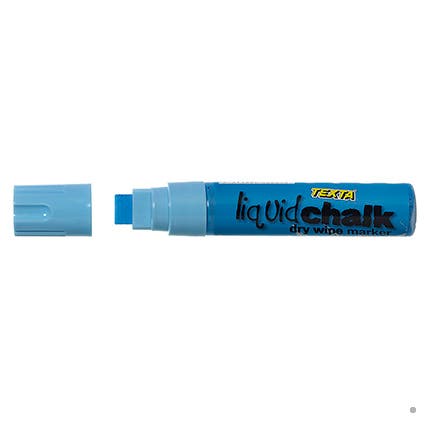 Texta Liquid Chalk Marker Dry Jumbo Chisel Point 15mm Blue 925030102 0388040