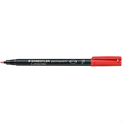 Staedtler Lumocolor 318-2 Permanent Pen Fine 0.6mm Pack 10 Red_925101003_318-2