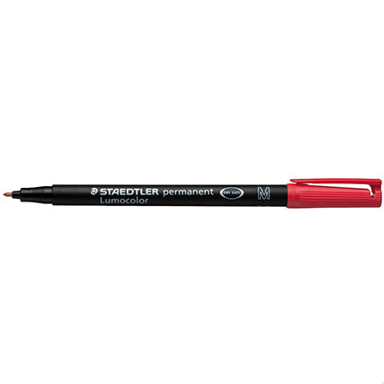 Staedtler Lumocolor Permanent OHP 317-2 Pen Medium 1mm Pack 10 Red_925102003_317-2