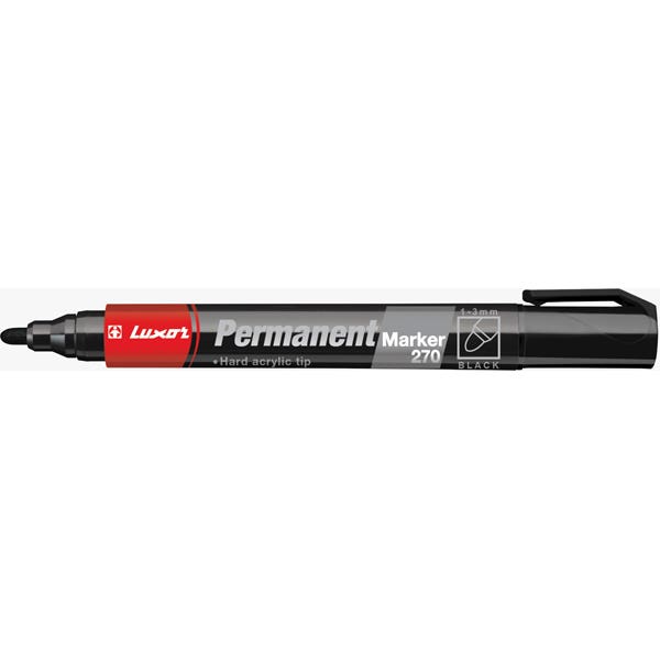 Luxor Marker 270 Permanent Bullet Tip (10) Black 1028459 3521