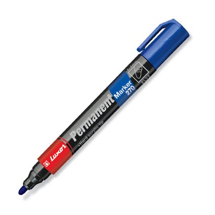 Luxor Marker 270 Permanent Bullet Tip (10) Blue 9015474 3522