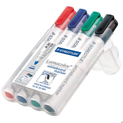 Staedtler Lumocolor 315 Board Marker Bullet 351Wp4 Wallet 4 16600200 351BWP4