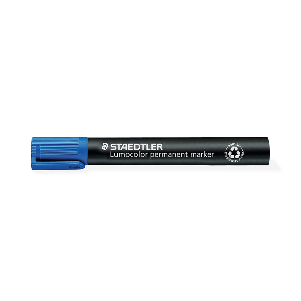 Staedtler Lumocolor Permanent Marker 352-3 Bullet Point 2mm Blue Pack 10_925701402_352-3