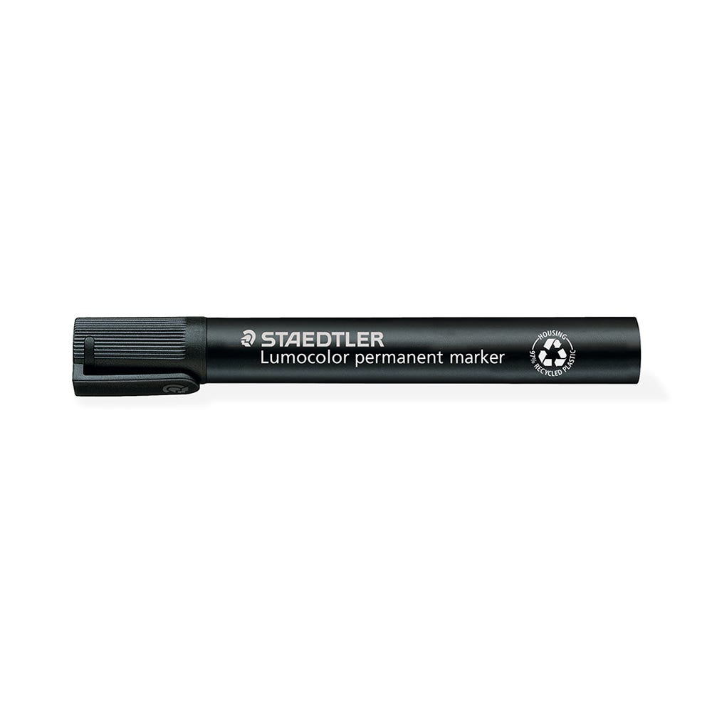 Staedtler Lumocolor Permanent Marker 350 Chisel Point 5mm Pack 10 Black 925701501 350-9