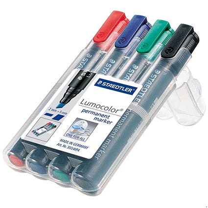 Staedtler Lumocolor Whiteboard Marker 351 BWP6 Chisel Point 5mm Ass Pack 6 1025451 351 B WP6
