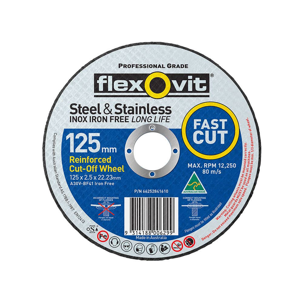 Disc Cut Off Iron Free Inox 100 x 2.5 x 16mm Flexovit_92600042_66252841607