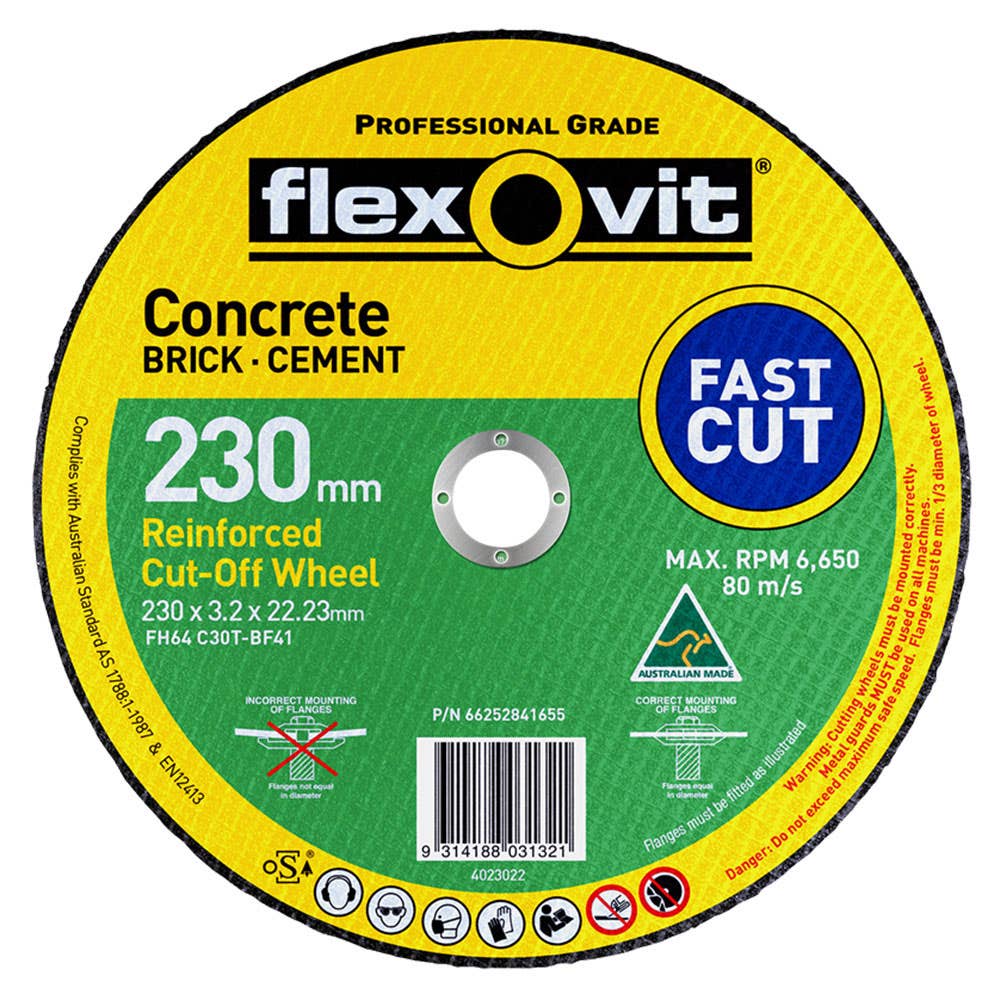 Cut-Off Wheel Masonry 230 x 3.2 x 22mm 30G Flexovit 92608115 66252841655