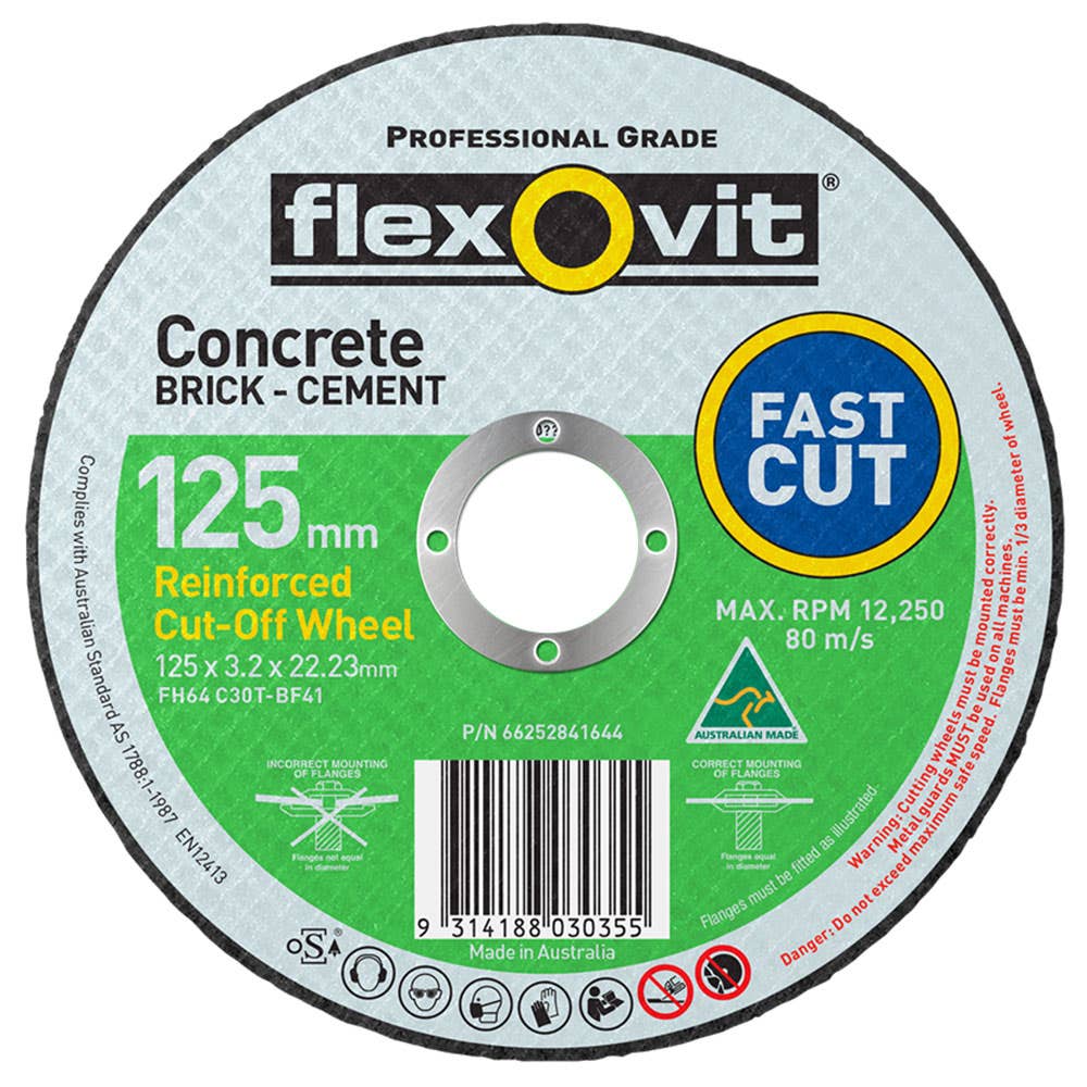 Cut-Off Wheel Masonry C30T 125 x 3.2 x 22mm Flexovit 92608116 66252841644