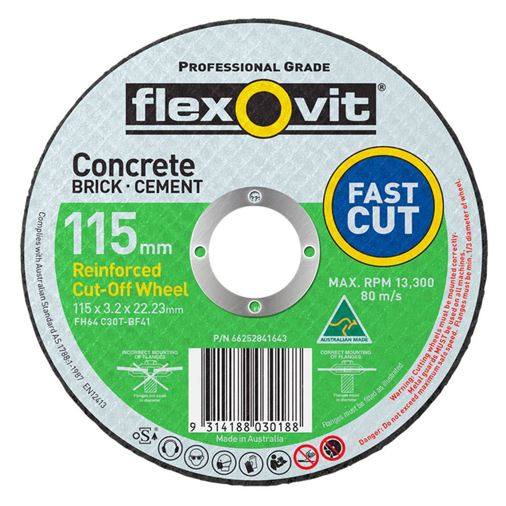 Cut-Off Wheel Masonry C30T 115 x 3.2 x 22mm Flexovit 92608117 66252841643