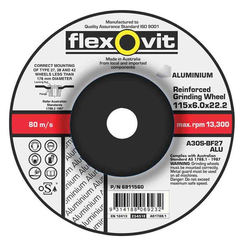 Disc Grinding Aluminium 15300rpm 100 x 6 x 16mm Flexovit 92618017 66252841753