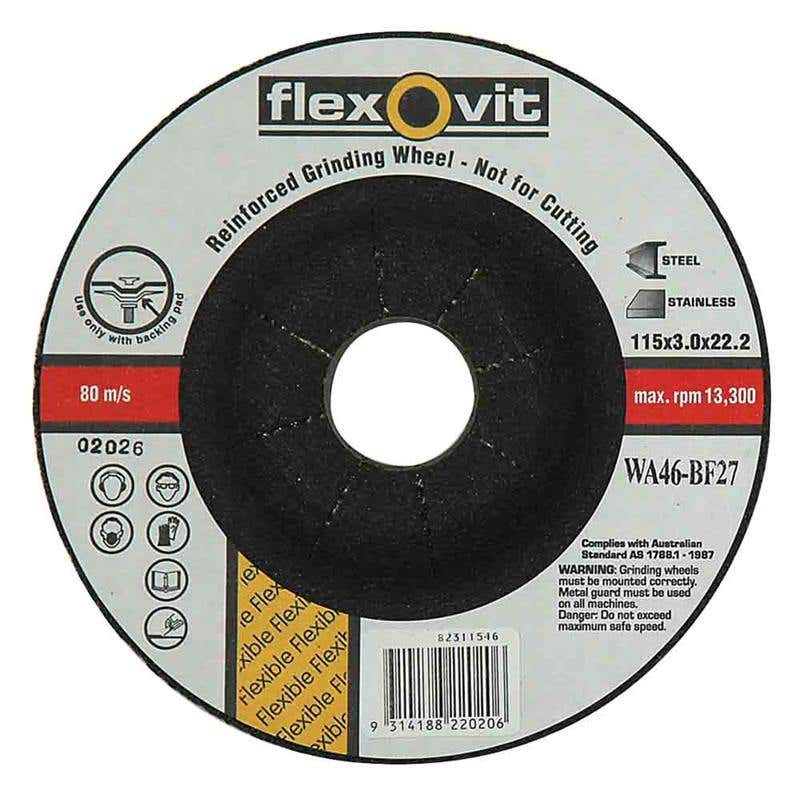 Disc Grinding Flexible 13000rpm 115 x 3 x 22mm WA 46G Flexovit 92618035 66252841800
