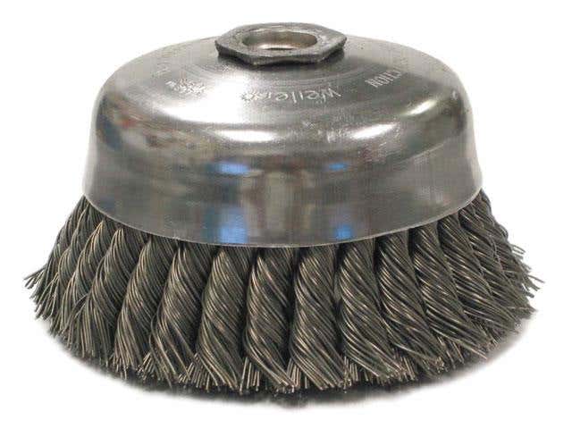 Wire Cup Brush Steel Twist Knot 1 Row 100mm 5/8'' x 11 UNC Weiler 92630029 12316