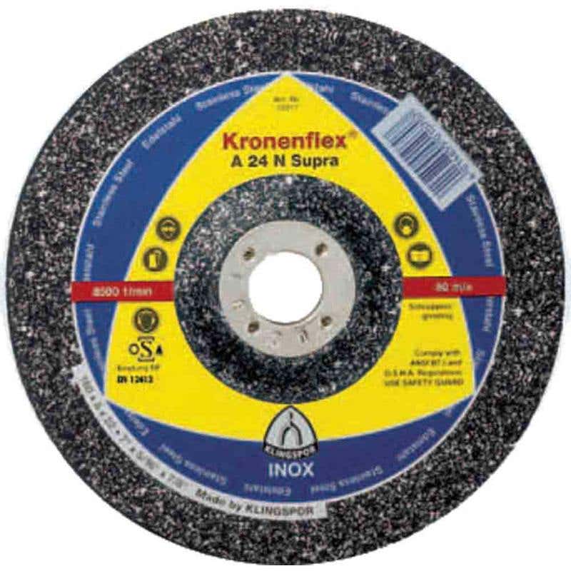 Disc Grinding Inox 12200rpm 125 x 6 x 22.23mm A24N Supra Klingspor 92648003 2922