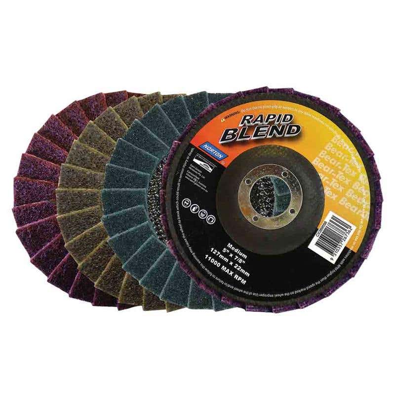 Disc Flap Rapid Blend Surface Blue 125 x 22mm Very Fine Norton 92658017 66623321831