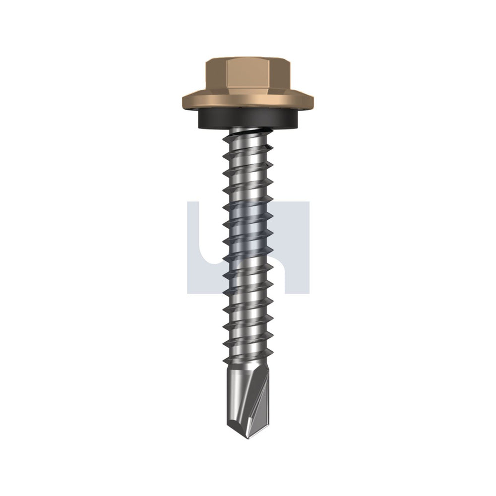 Metal Sds Hex Hd + Washer Pale Terracotta - Cl4 As3566 #12-14 35 - Pk 1000_40095585_TPTM4SH1214035