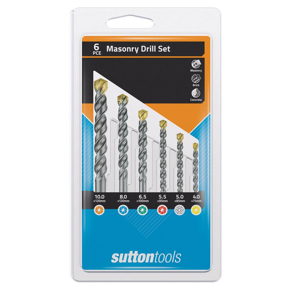 Bit Drill Set Masonry 6 Piece 4-10mm SMD-2 Sutton 92880008 D600SMD2