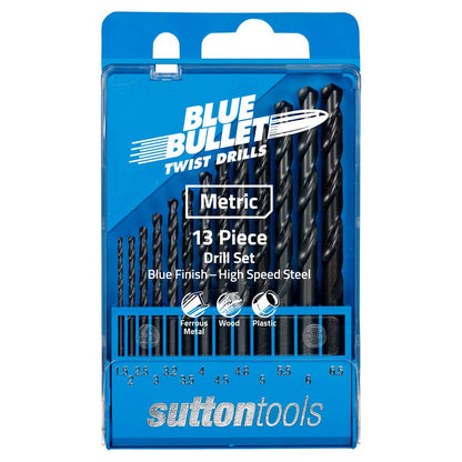 Drill Bit Set Jobber Metric Blue 12 Piece 1-6.5mm x 0.5mm Sutton 92880009 D102SM1
