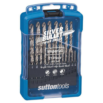 Bit Drill Set Jobber Imperial Bright 21 Piece 1/16''-3/8'' x 1/64 Sutton 92888014 D101S2