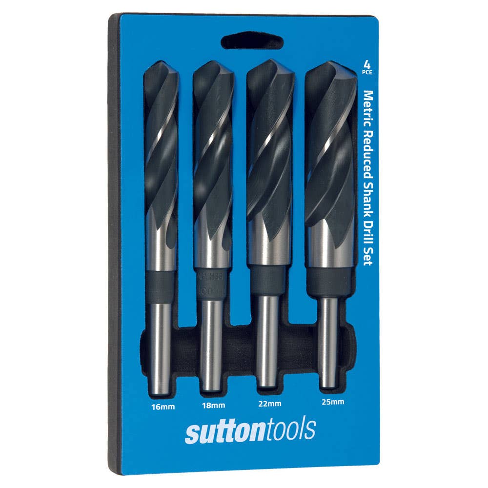 Drill Bit Set HSS Reduced Shank 4 Piece 16-25mm Sutton 92888027 D188RS4M