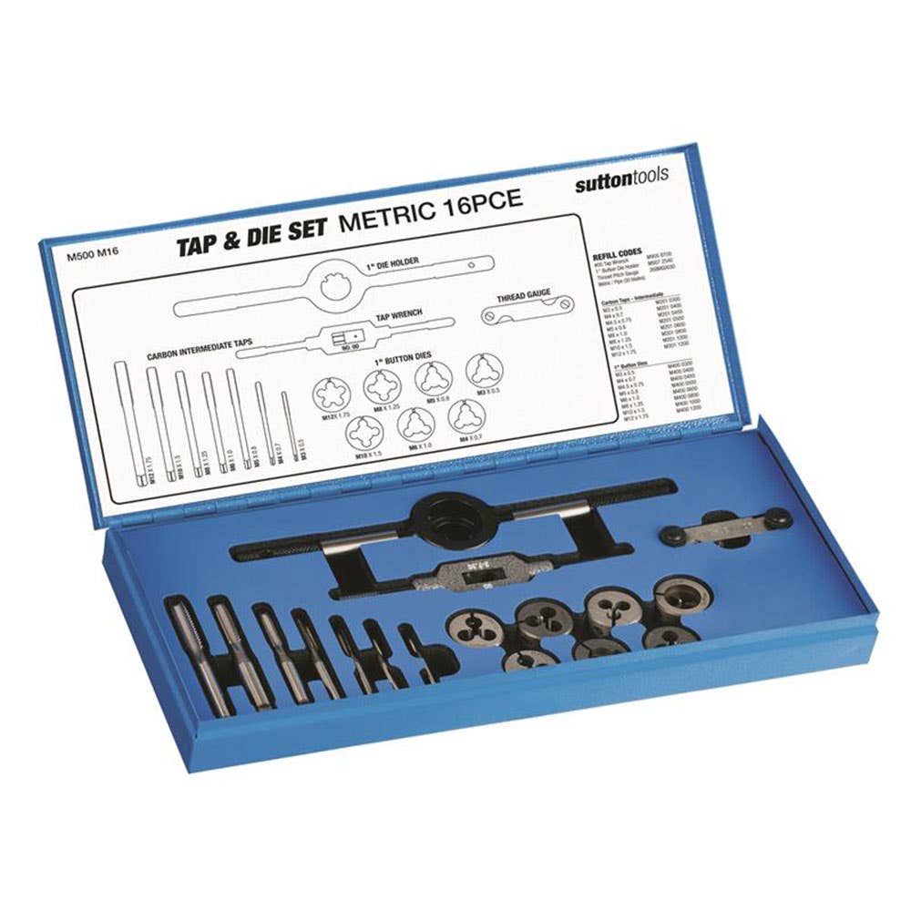 Tap + Die Set Metric 3-12mm Sutton 92980104 M500M16