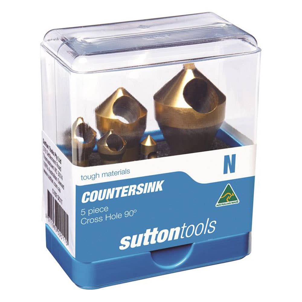 Countersink Deburring Set Cross Hole TiNite 6-28mm 5 Piece 90 Deg Sutton 93010003 C102SC1T