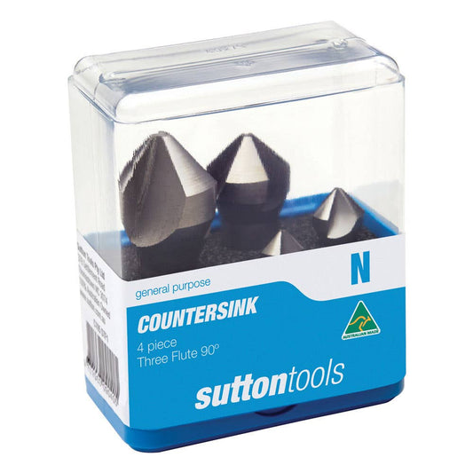 Countersink Set Three Flute Bright 4-28mm 4 Piece Sutton 93078014 C105STF1
