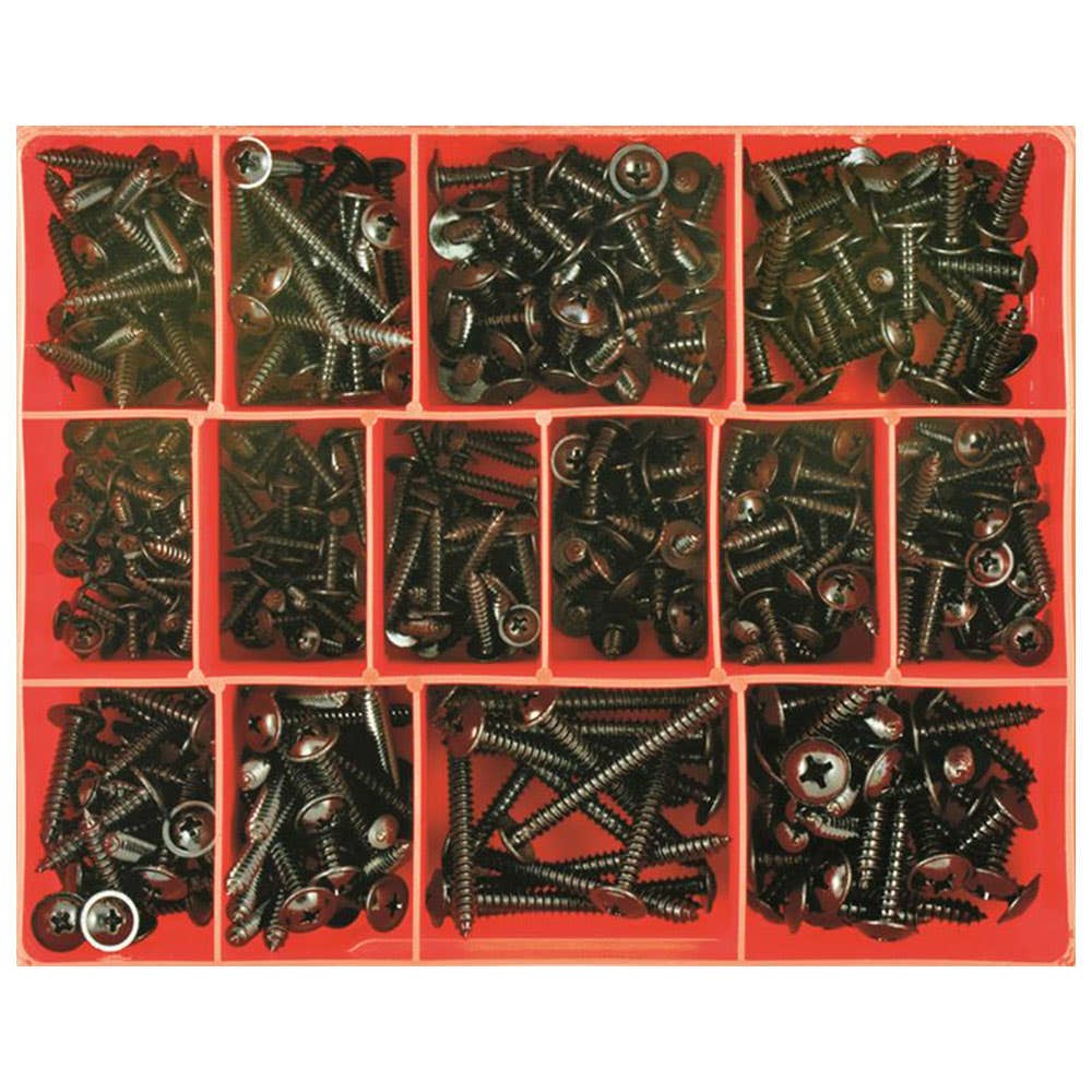 Grab Kit Screw Self Tapping Black Mushroom Head Black 14 Sizes 93290000 CA1720